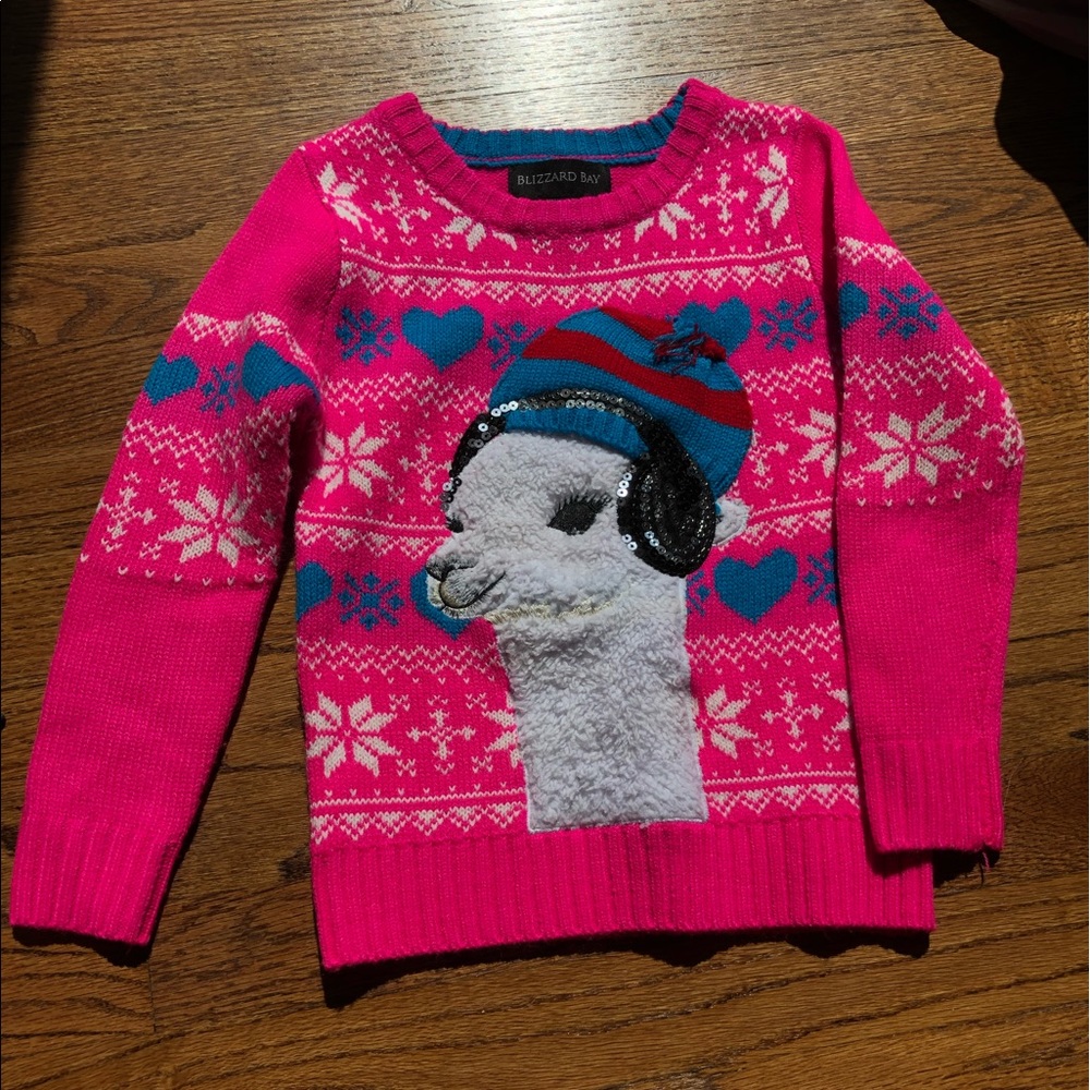 Girls llama sweater